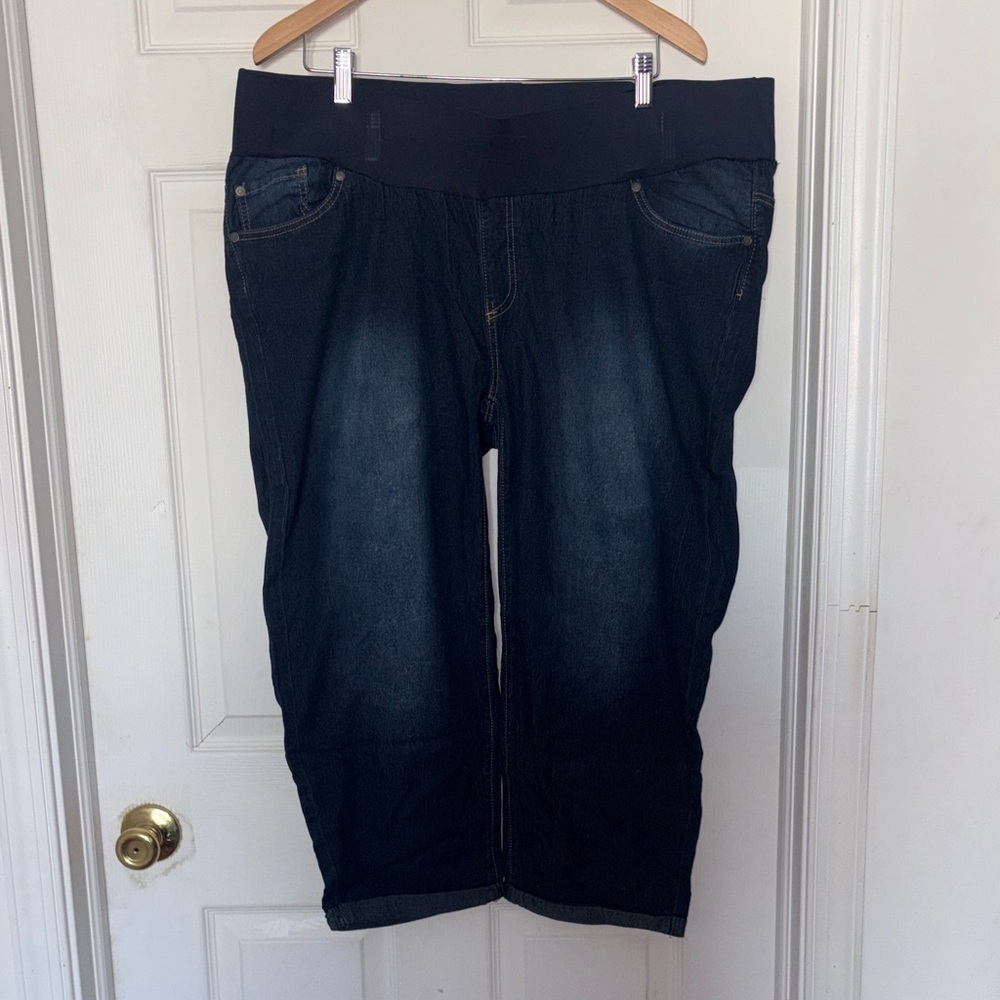 Penelope’s Closet Maternity Denim Cropped Jeans Blue Size 2X